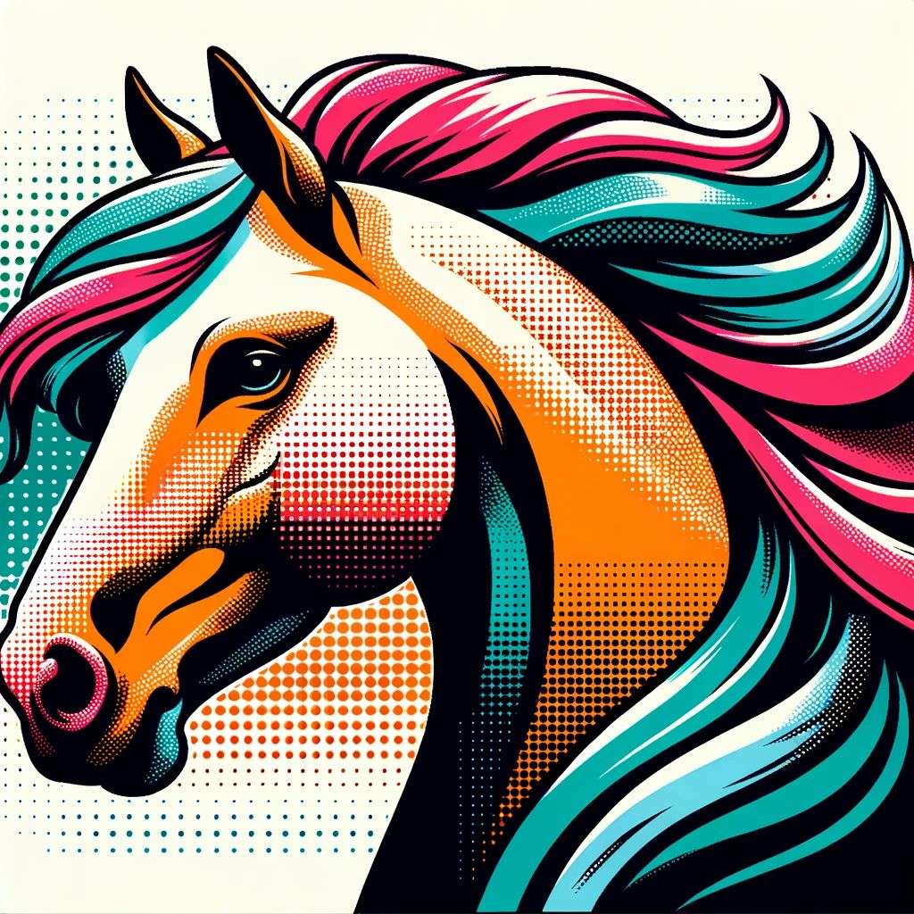 a horse, pop art